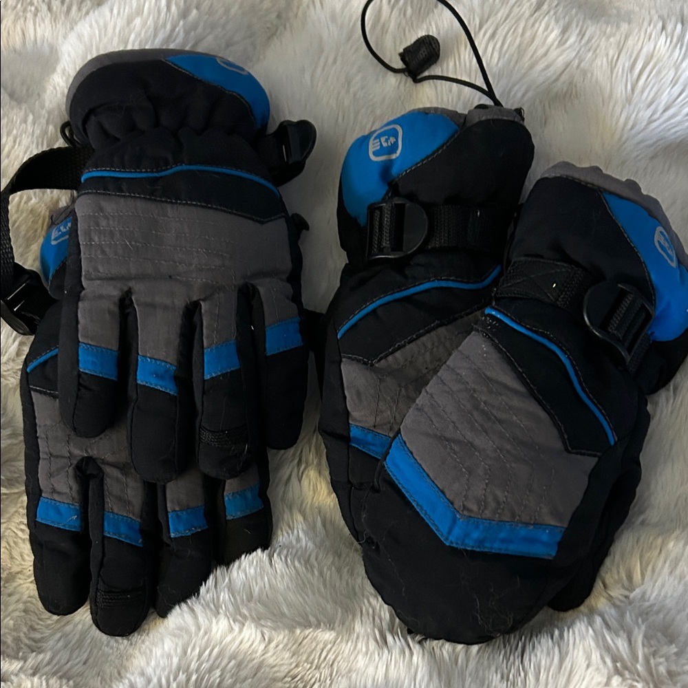 3M Thinsulate Kids Mittens - Black and Blue